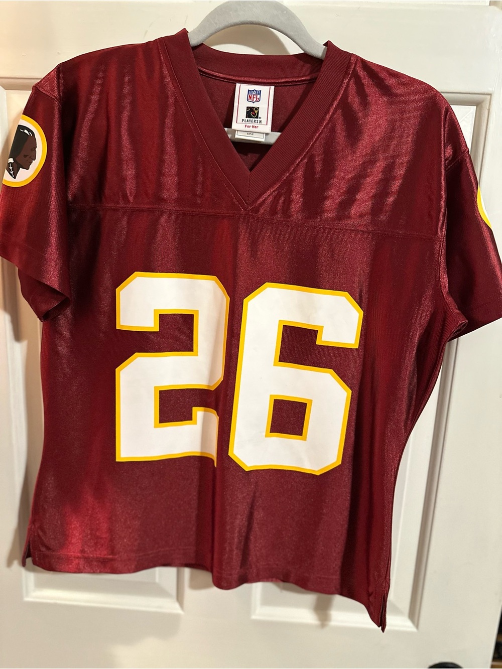 Portis. Redskins. NFL Women's Burgundy, White and Yellow #26 Football Jersey